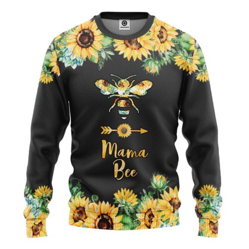 Gearhumans 3D Mama Bee Sunflowers Mothers Day Custom Tshirt Hoodie Apparel - Image 2