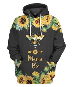 Gearhumans 3D Mama Bee Sunflowers Mothers Day Custom Tshirt Hoodie Apparel