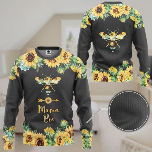 Gearhumans 3D Mama Bee Sunflowers Mothers Day Custom Tshirt Hoodie Apparel - Image 10