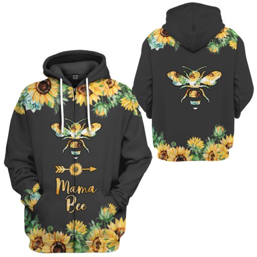 Gearhumans 3D Mama Bee Sunflowers Mothers Day Custom Tshirt Hoodie Apparel - Image 8