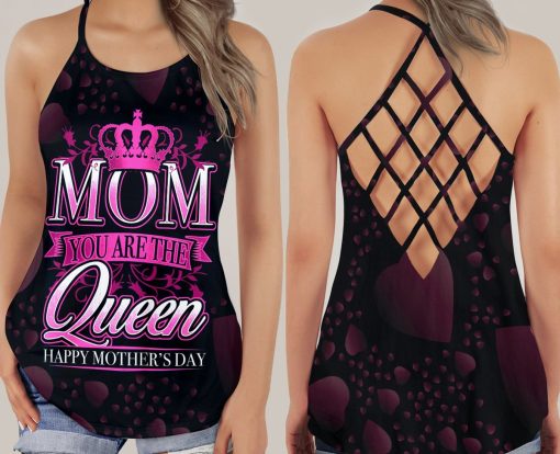 Gearhumans 3D Mom You Are The Queen Mothers Day Custom Criss Cross Tank Top - Image 3