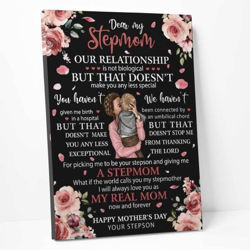 Gearhumans 3D To My Stepmom Gift For Stepmom From Stepson Custom Canvas - Image 2