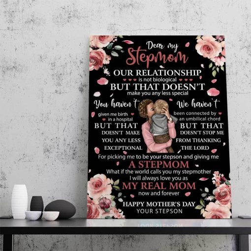 Gearhumans 3D To My Stepmom Gift For Stepmom From Stepson Custom Canvas - Image 4
