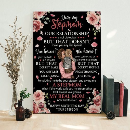 Gearhumans 3D To My Stepmom Gift For Stepmom From Stepson Custom Canvas - Image 3