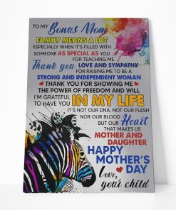 Gearhumans 3D Thanks For Loving Me Colorful Style Gift For Stepmom Custom Canvas