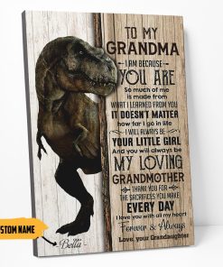 Gearhumans 3D To My T Rex Grandma Custom Name Canvas
