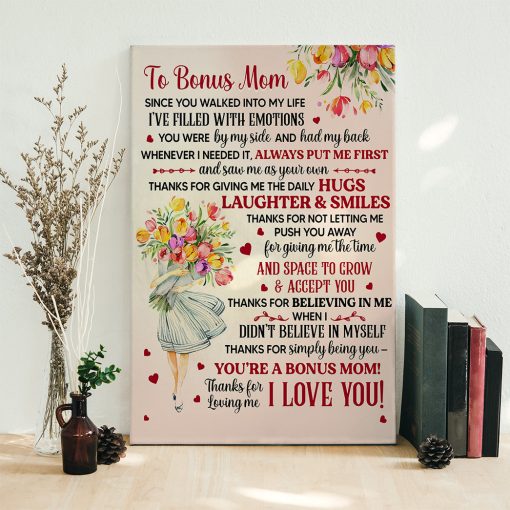 Gearhumans 3D Thanks For Loving Me Gift For Stepmom Custom Canvas