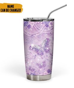 Gearhumans 3D Jewelry Butterfly Custom Name Tumbler