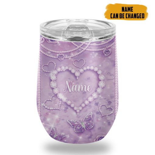 Gearhumans 3D Jewelry Butterfly Custom Name Tumbler - Image 5