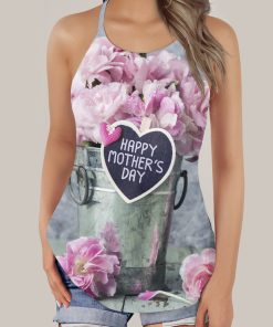 Gearhumans 3D Happy Mothers Day Flowers Custom Criss Cross Tank Top