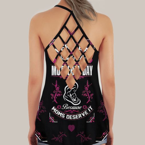 Gearhumans 3D Everyday Should Be Mothers Day Custom Criss Cross Tank Top - Image 2