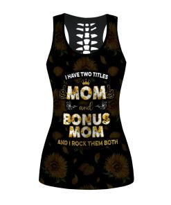 Gearhumans 3D I Have Two Titles Mom And Bonus Mom Mothers Day Custom Hollow Tank Top