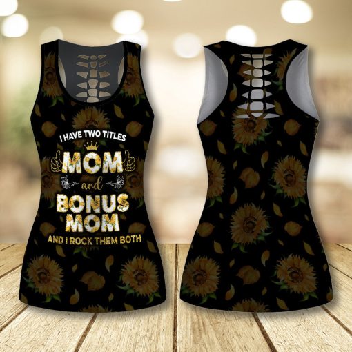 Gearhumans 3D I Have Two Titles Mom And Bonus Mom Mothers Day Custom Hollow Tank Top - Image 3