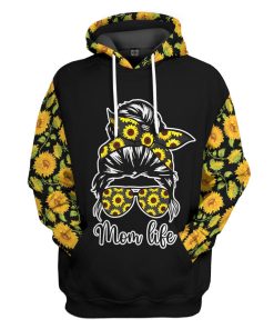 Gearhumans 3D Mom Life Sunflowers Mothers Day Custom Tshirt Hoodie Apparel