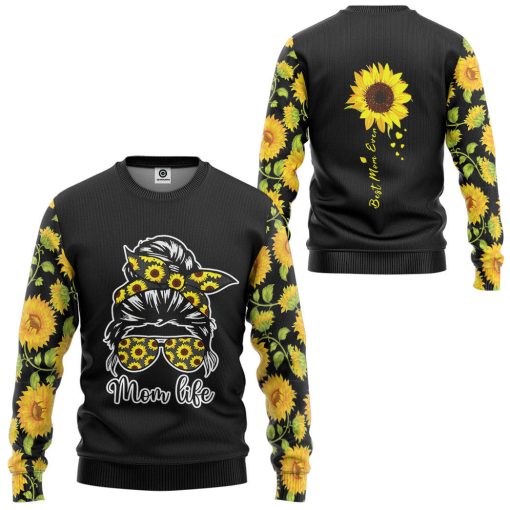 Gearhumans 3D Mom Life Sunflowers Mothers Day Custom Tshirt Hoodie Apparel