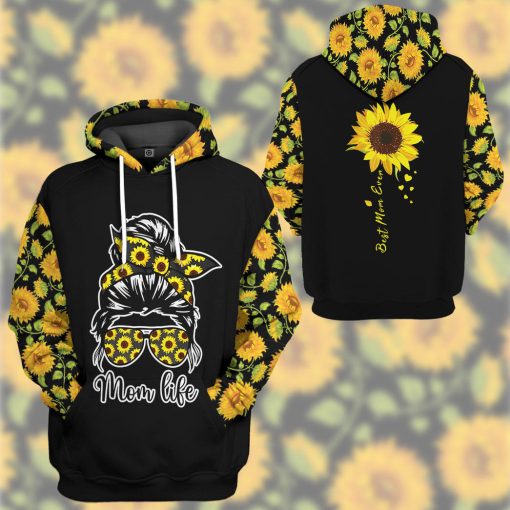 Gearhumans 3D Mom Life Sunflowers Mothers Day Custom Tshirt Hoodie Apparel