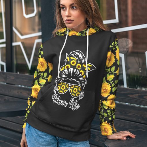 Gearhumans 3D Mom Life Sunflowers Mothers Day Custom Tshirt Hoodie Apparel