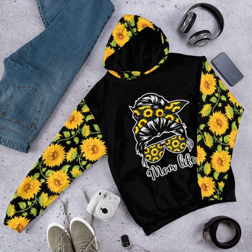 Gearhumans 3D Mom Life Sunflowers Mothers Day Custom Tshirt Hoodie Apparel