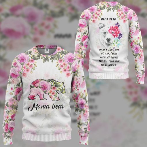 Gearhumans 3D Mama Bear Mothers Day Custom Tshirt Hoodie Apparel - Image 10