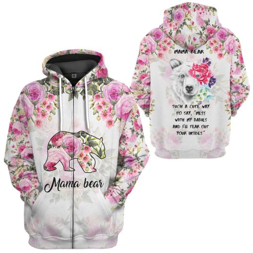 Gearhumans 3D Mama Bear Mothers Day Custom Tshirt Hoodie Apparel - Image 8