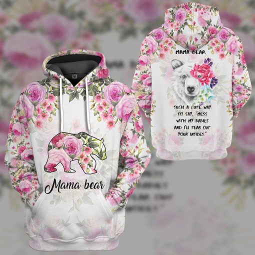 Gearhumans 3D Mama Bear Mothers Day Custom Tshirt Hoodie Apparel - Image 9