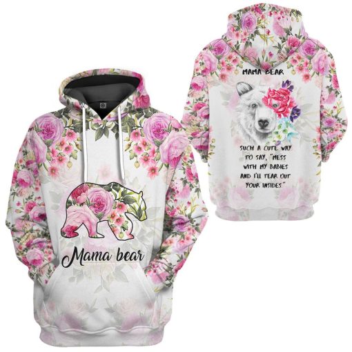 Gearhumans 3D Mama Bear Mothers Day Custom Tshirt Hoodie Apparel - Image 5