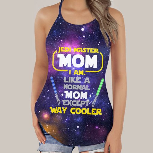 Gearhumans 3D Jedi Master Mom Mothers Day Custom Criss Cross Tank Top