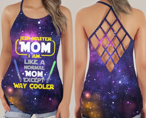 Gearhumans 3D Jedi Master Mom Mothers Day Custom Criss Cross Tank Top