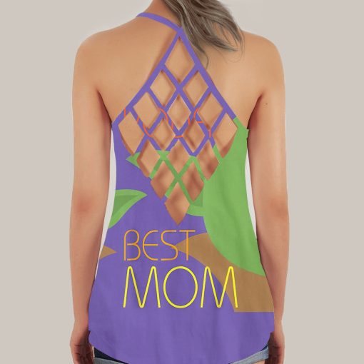Gearhumans 3D Yoda Best Mom Mothers Day Custom Criss Cross Tank Top - Image 2