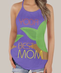Gearhumans 3D Yoda Best Mom Mothers Day Custom Criss Cross Tank Top