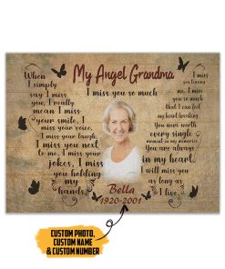 Gearhumans 3D My Angel Grandmother Custom Name Custom Number Canvas