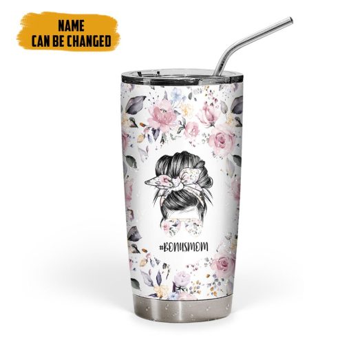 Gearhumans 3D Happy Mothers Day Gift For Bonus Mom Custom Name Tumbler