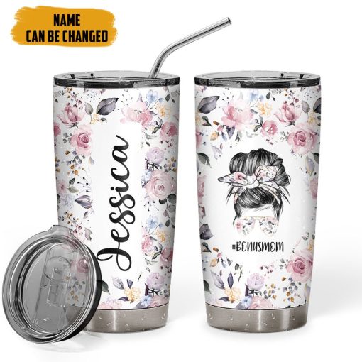 Gearhumans 3D Happy Mothers Day Gift For Bonus Mom Custom Name Tumbler - Image 3