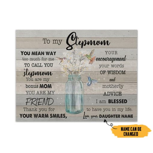 Gearhumans 3D Gift For Stepmom From Daughter Custom Name Canvas