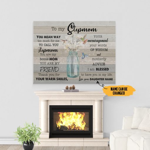 Gearhumans 3D Gift For Stepmom From Daughter Custom Name Canvas - Image 3