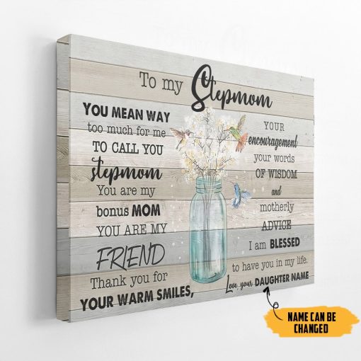 Gearhumans 3D Gift For Stepmom From Daughter Custom Name Canvas - Image 2