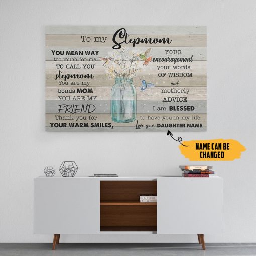 Gearhumans 3D Gift For Stepmom From Daughter Custom Name Canvas - Image 5