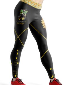 Gearhumans 3D Sunflowers Bee Mothers Day Custom Legging