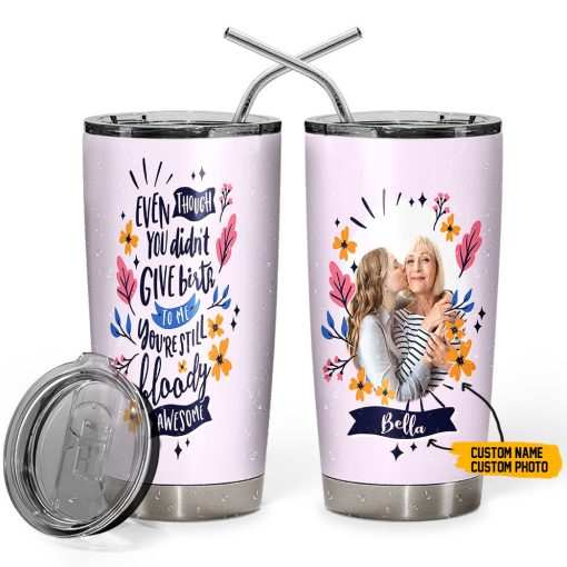 Gearhumans 3D Happy Mothers day To My Amazing Stepmom Custom Name Custom Photo Tumbler - Image 3