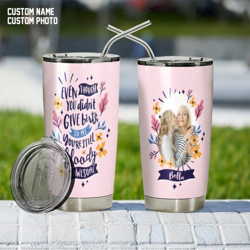 Gearhumans 3D Happy Mothers day To My Amazing Stepmom Custom Name Custom Photo Tumbler - Image 5