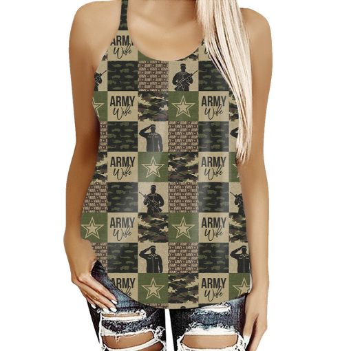 Gearhumans 3D Army Mom Mothers Day Custom Criss Cross Tank Top