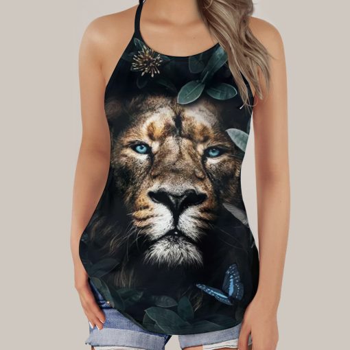 Gearhumans 3D Lion Custom Cross Tank Top