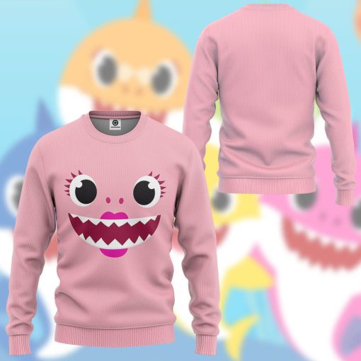 Gearhumans 3D Mama Shark Family Custom Tshirt Hoodie Apparel