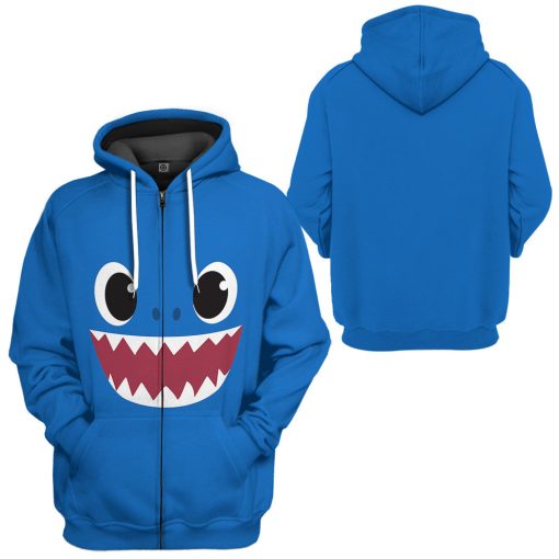 Gearhumans 3D Papa Shark Family Custom Tshirt Hoodie Apparel