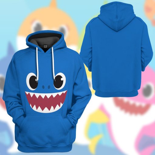 Gearhumans 3D Papa Shark Family Custom Tshirt Hoodie Apparel