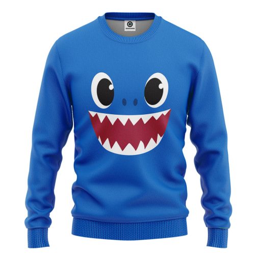 Gearhumans 3D Papa Shark Family Custom Tshirt Hoodie Apparel