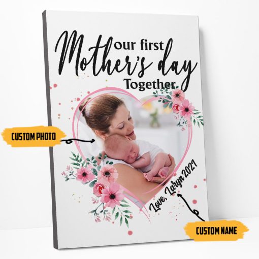 Gearhumans 3D Happy Mothers Day Custom Name Custom Photo Canvas