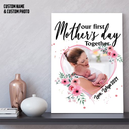 Gearhumans 3D Happy Mothers Day Custom Name Custom Photo Canvas