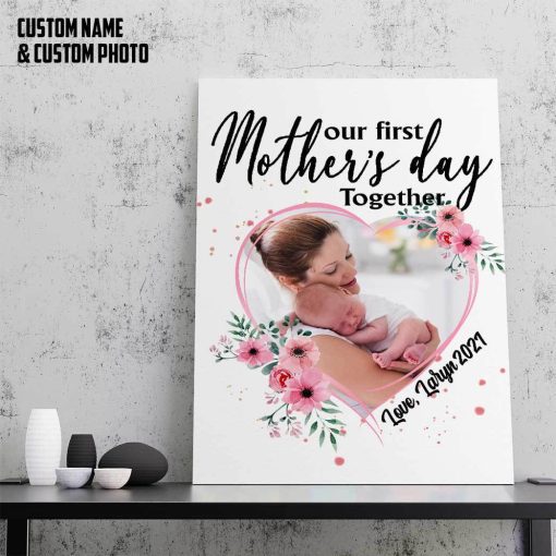 Gearhumans 3D Happy Mothers Day Custom Name Custom Photo Canvas