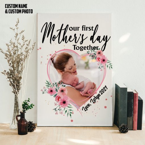 Gearhumans 3D Happy Mothers Day Custom Name Custom Photo Canvas